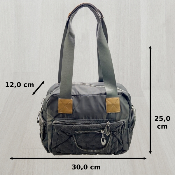 flevado Damen Handtasche Schultertasche Frauen/ Jugend viel Stauraum Schwarz